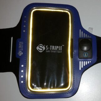 <strong>S-Triple armbånd med 360gr. lys og reflekser.</br>iPhone 6 Plus, 6s Plus.</br>BLÅ</strong>