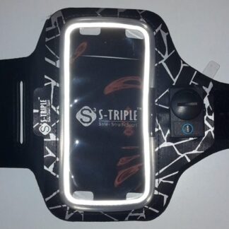 <strong>S-Triple armbånd med 360gr. lys og reflekser.</br>Smartphone 5" / 13cm.</br> STEN</strong>