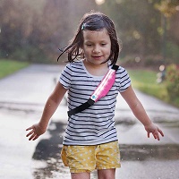 <strong>S-Triple sportsbælte med lomme, krog, reflekser og 7 varselslys PINK</strong>