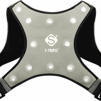 <strong>S-Triple vest med lommer, krog, reflekser og 12 ryglys</br> GRÅ, LARGE</strong>